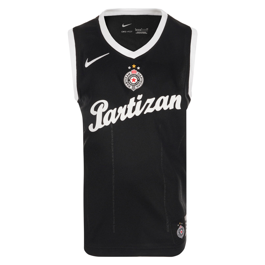 Dečiji dres "KK Partizan 2026/27", crni    (štampa po želji)