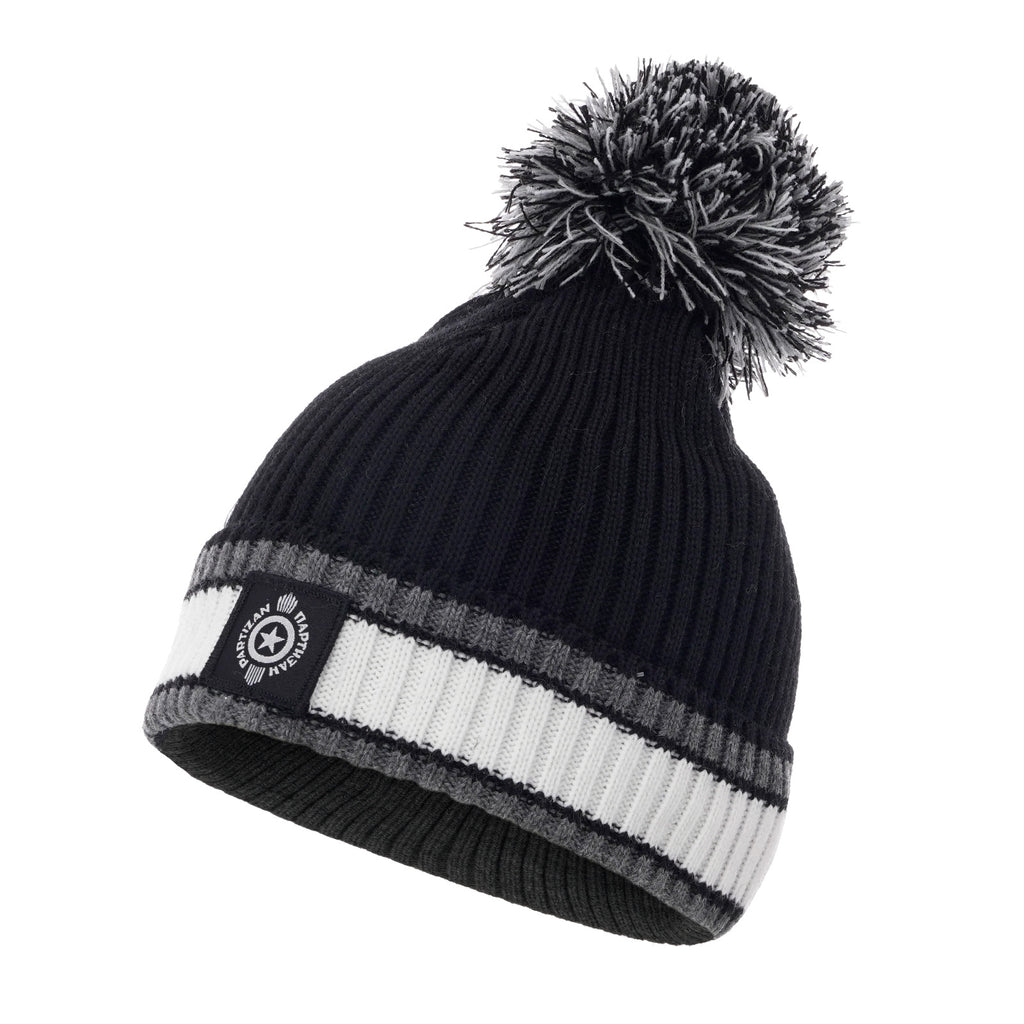 Flap cap with tassel "Crest KKP style", black-white-grey