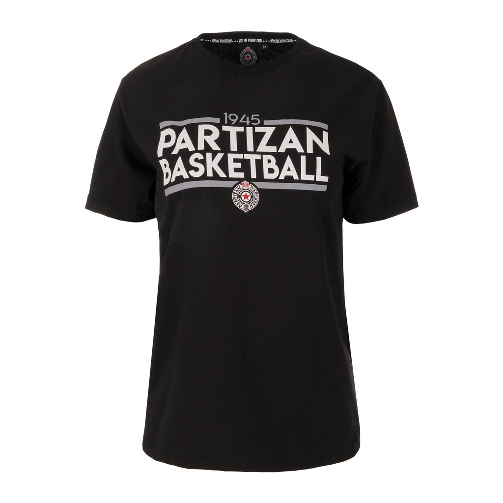 Ženska majica kratkih rukava "Partizan Basketball", crna