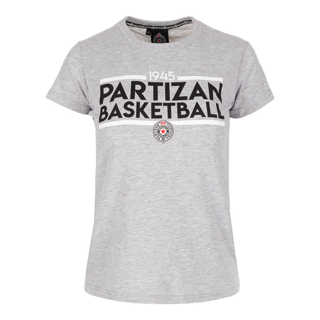 Ženska majica kratkih rukava "Partizan Basketball", siva