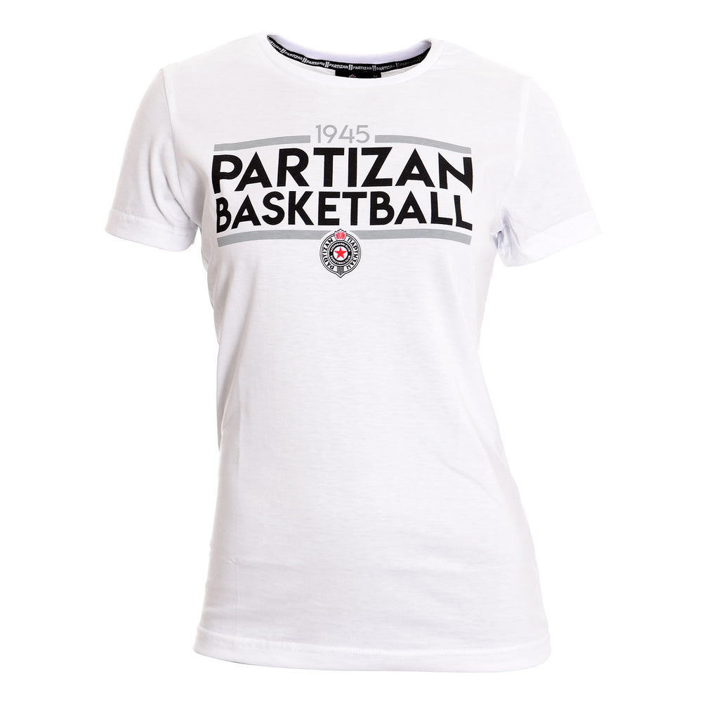 Ženska majica kratkih rukava "Partizan Basketball", bela