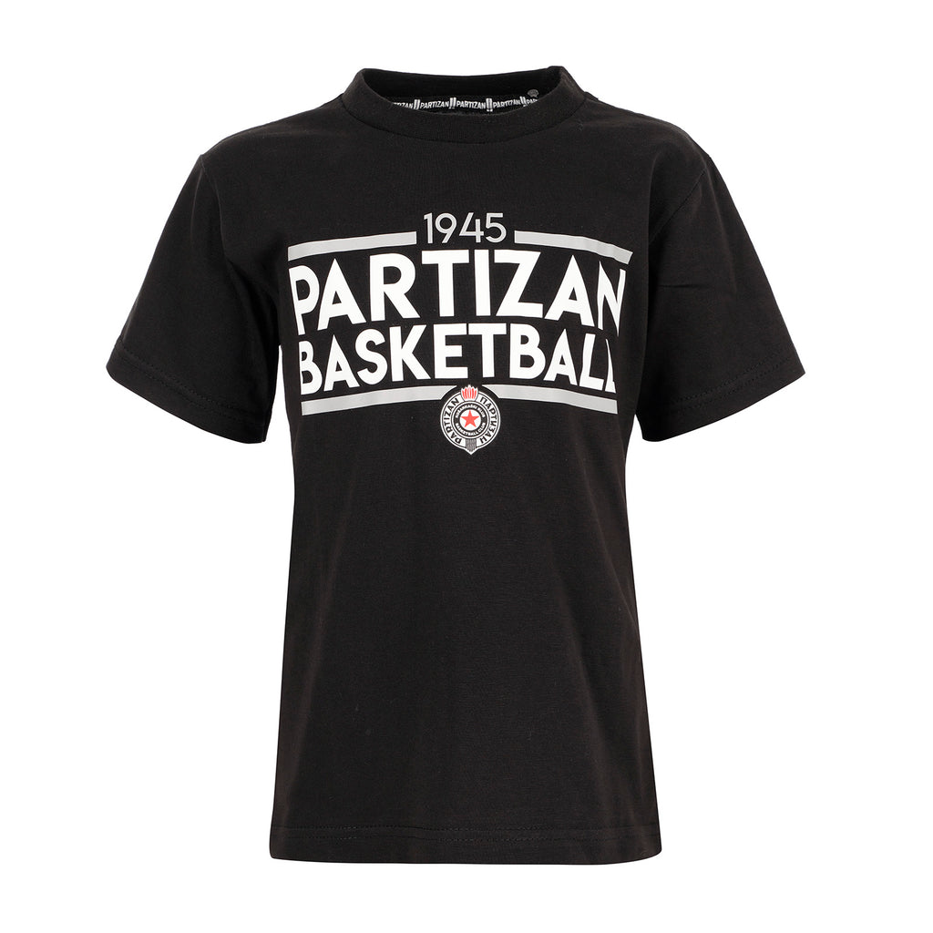 Dečija majica kratkih rukava "Partizan Basketball", crna